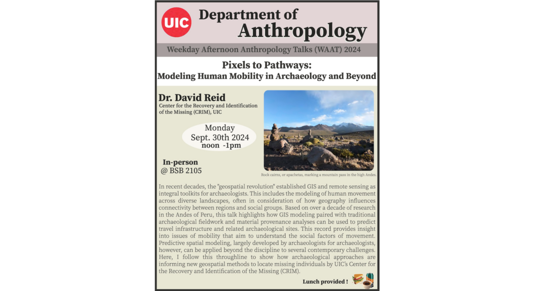 Flyer for Dr. David Reid's Presentation